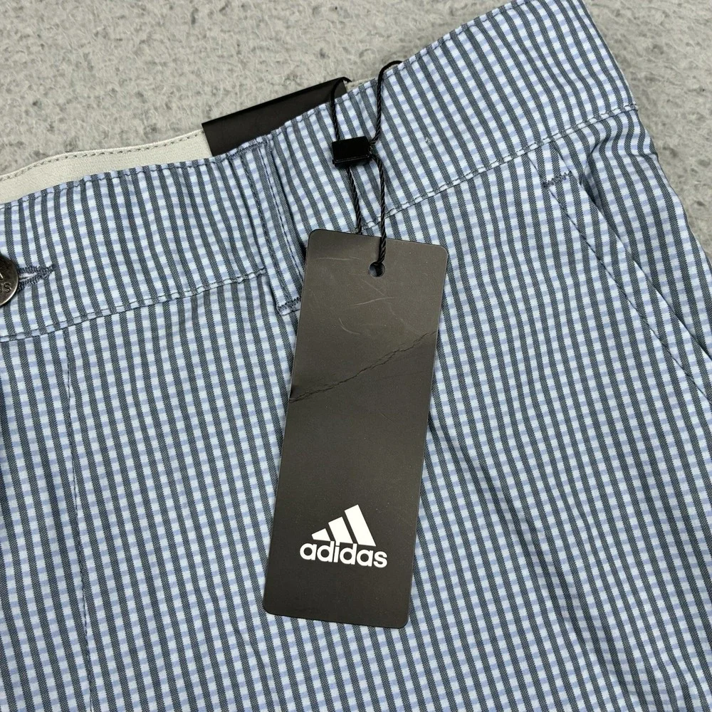 Adidas Ultimate365 Golf Shorts Men's 32 Blue Gray Gingham Woven Tech NEW